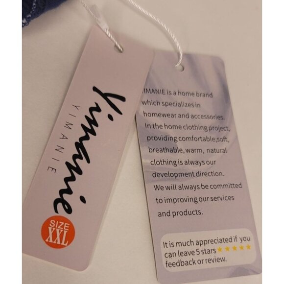 Mens Navy Blue Pajama Pants XXL By Yimanie With Elastic Waist & Drawstring - Picture 5 of 6